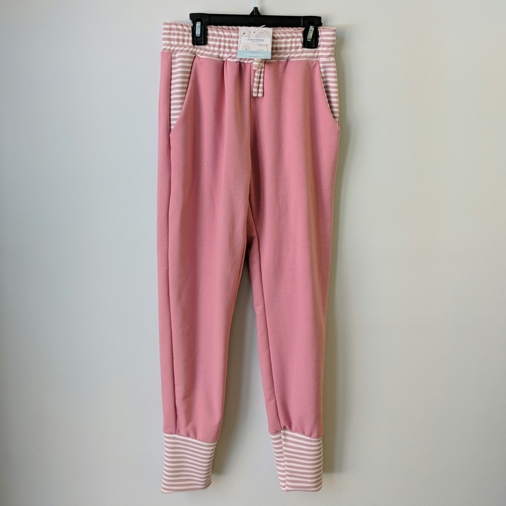 Mauve pink stripe jogger pants - Picture 4 of 4